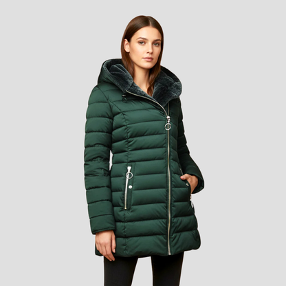 VogeLuxe | Women’s Faux Fur Hooded Quilted Puffer Coat 2