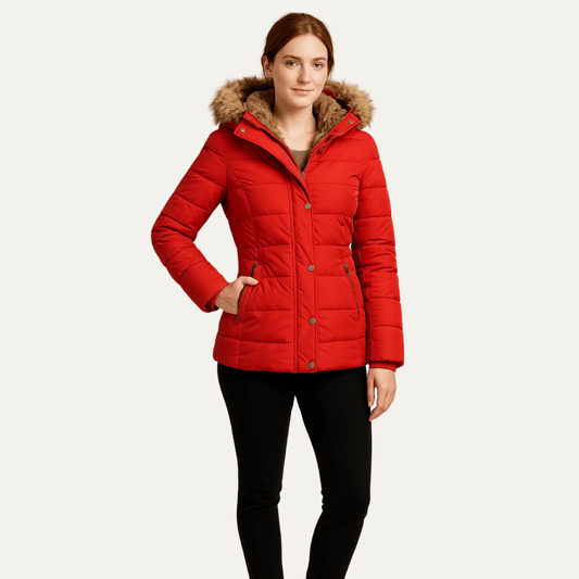 VogeLuxe | Women’s Faux Fur Hooded Quilted Puffer Jacket 0