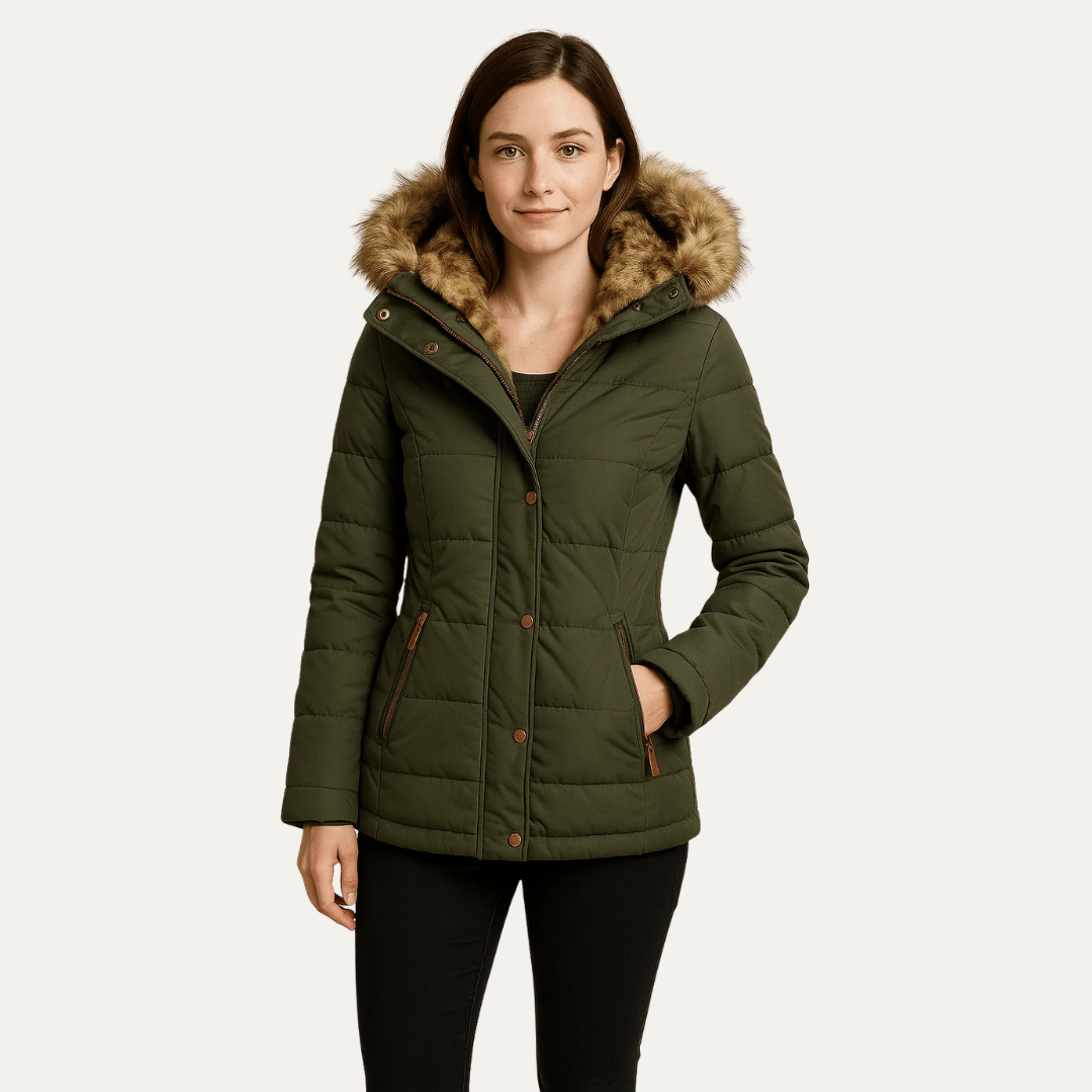 VogeLuxe | Women’s Faux Fur Hooded Quilted Puffer Jacket 1