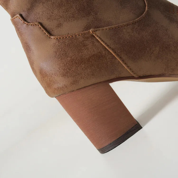 VogeLuxe | Women’s Faux Leather Knee-High Cowboy Boots 6