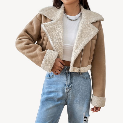 VogeLuxe | Women’s Faux Shearling Suede Jacket 0