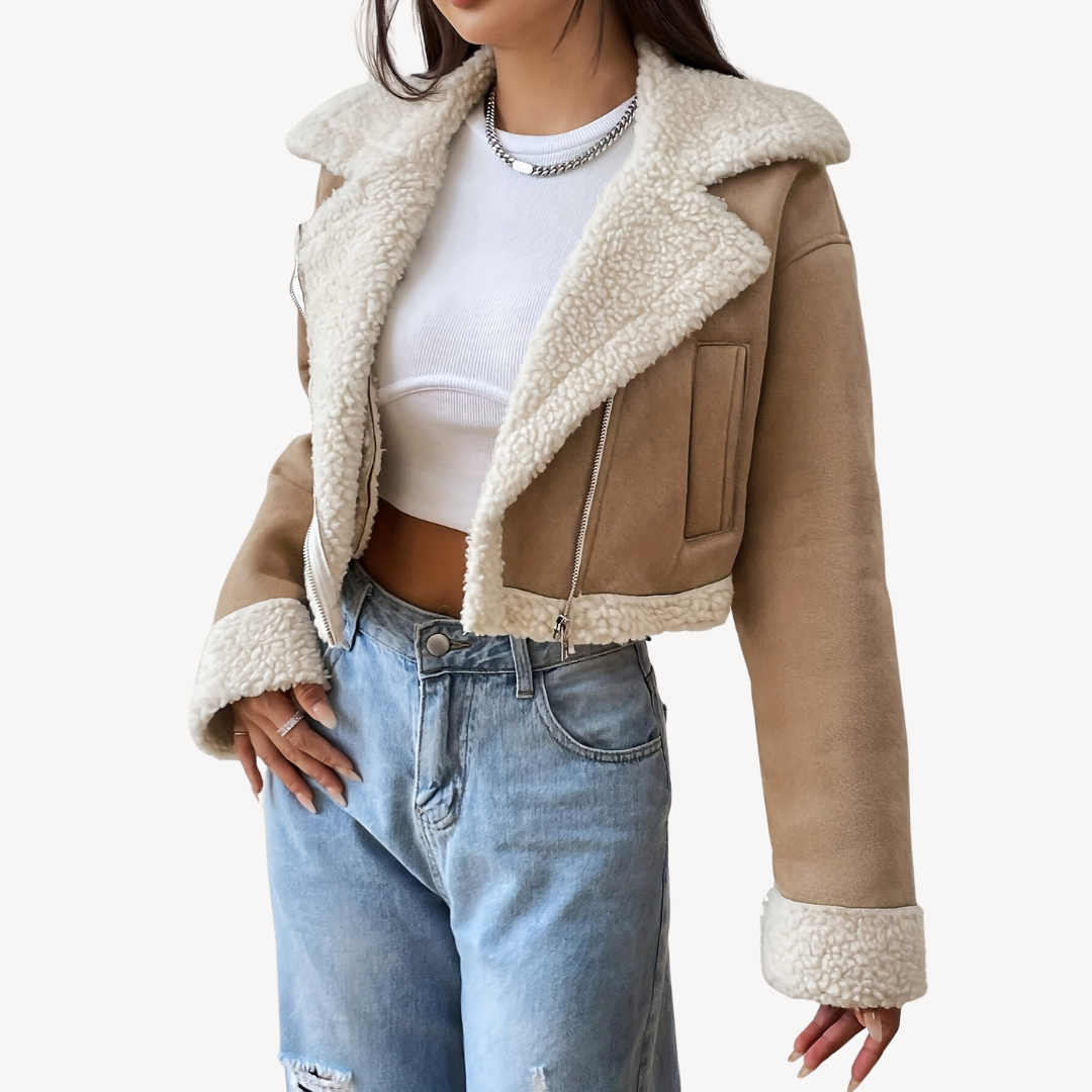 VogeLuxe | Women’s Faux Shearling Suede Jacket 1