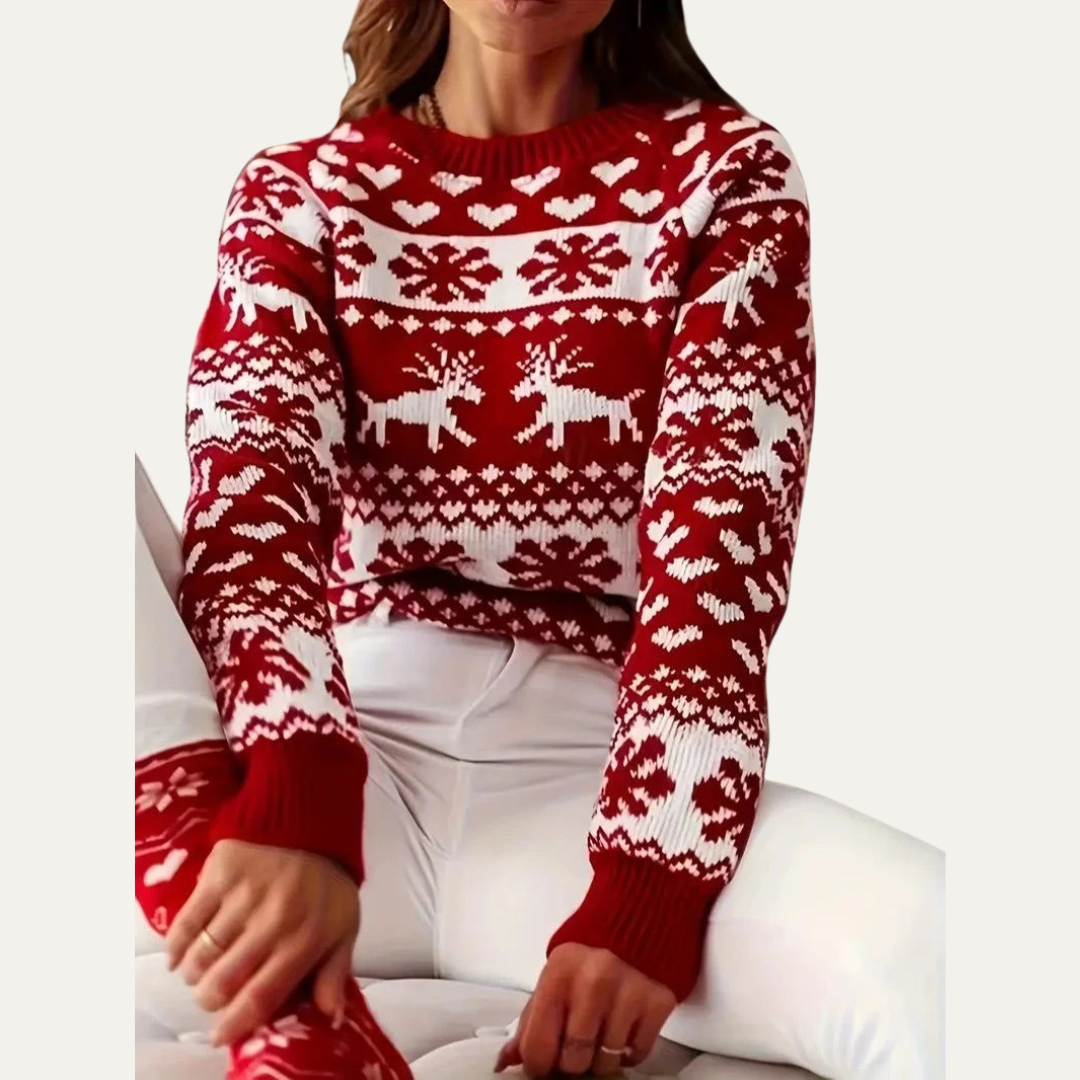 VogeLuxe | Women’s Festive Fair Isle Knit Sweater 0