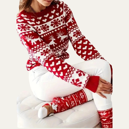 VogeLuxe | Women’s Festive Fair Isle Knit Sweater 2
