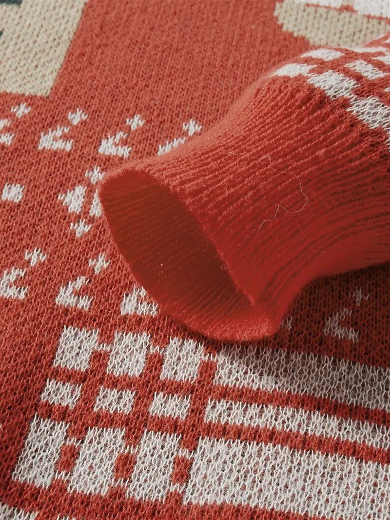 VogeLuxe | Women’s Festive Patchwork Christmas Knit Sweater 5