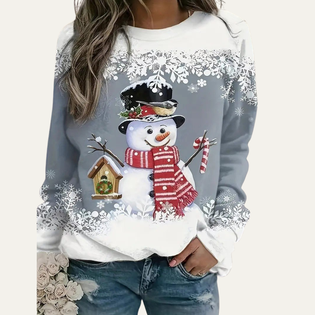 VogeLuxe | Women’s Festive Snowman Crewneck Sweatshirt 11