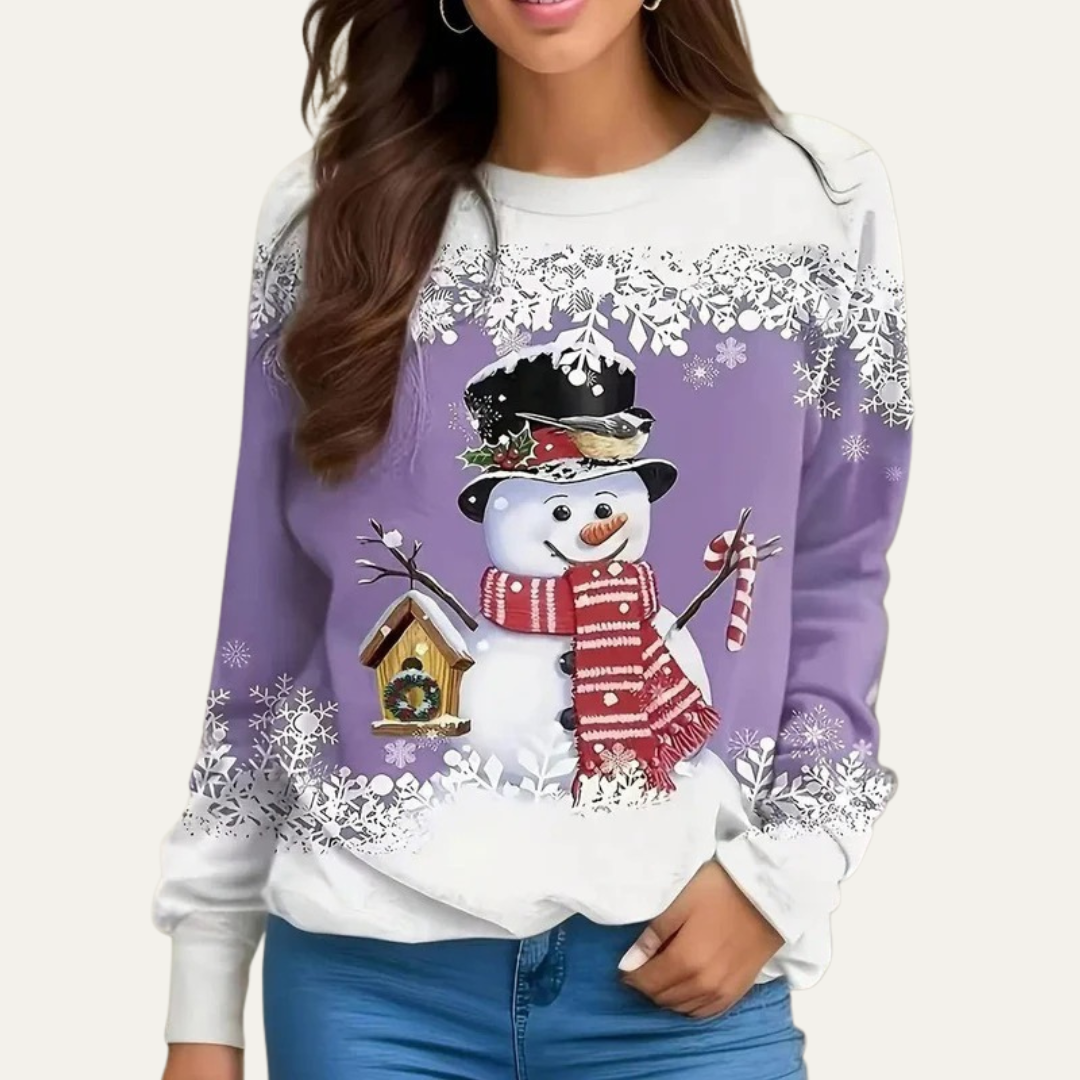 VogeLuxe | Women’s Festive Snowman Crewneck Sweatshirt 2
