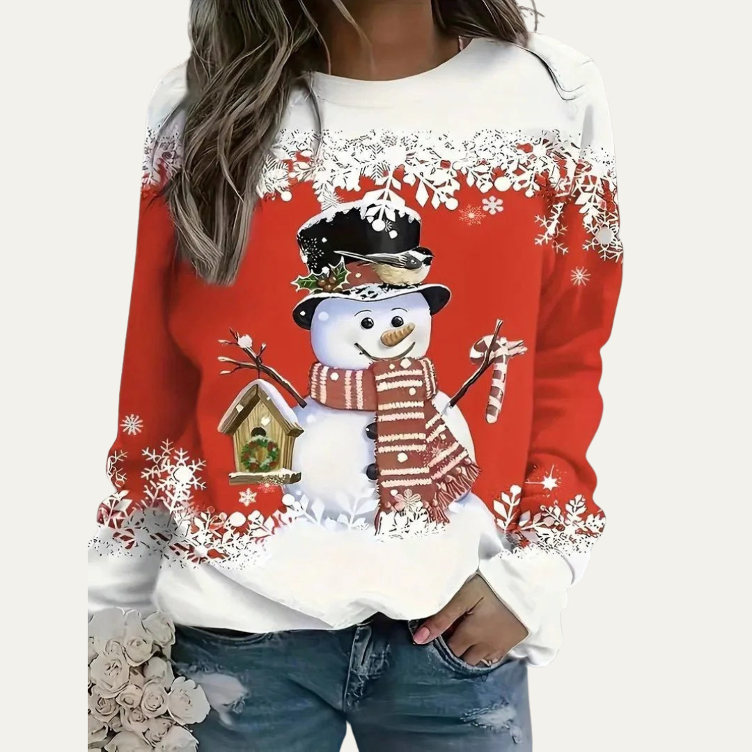VogeLuxe | Women’s Festive Snowman Crewneck Sweatshirt 4
