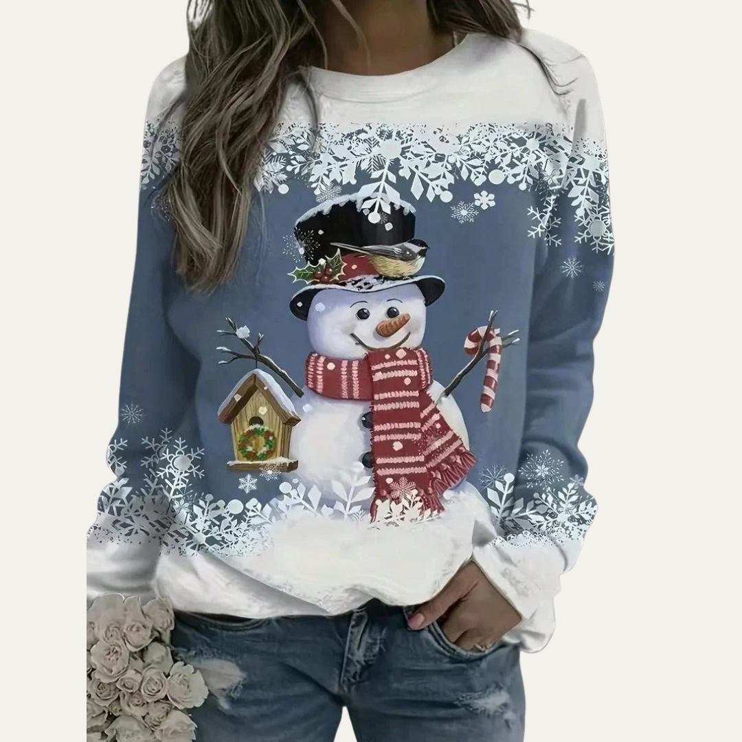 VogeLuxe | Women’s Festive Snowman Crewneck Sweatshirt 5