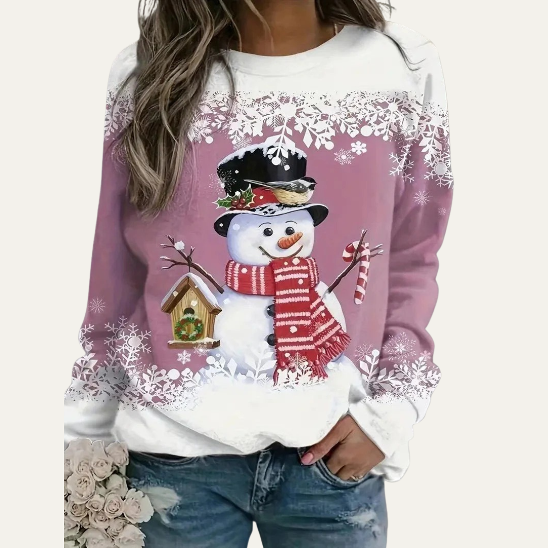 VogeLuxe | Women’s Festive Snowman Crewneck Sweatshirt 6