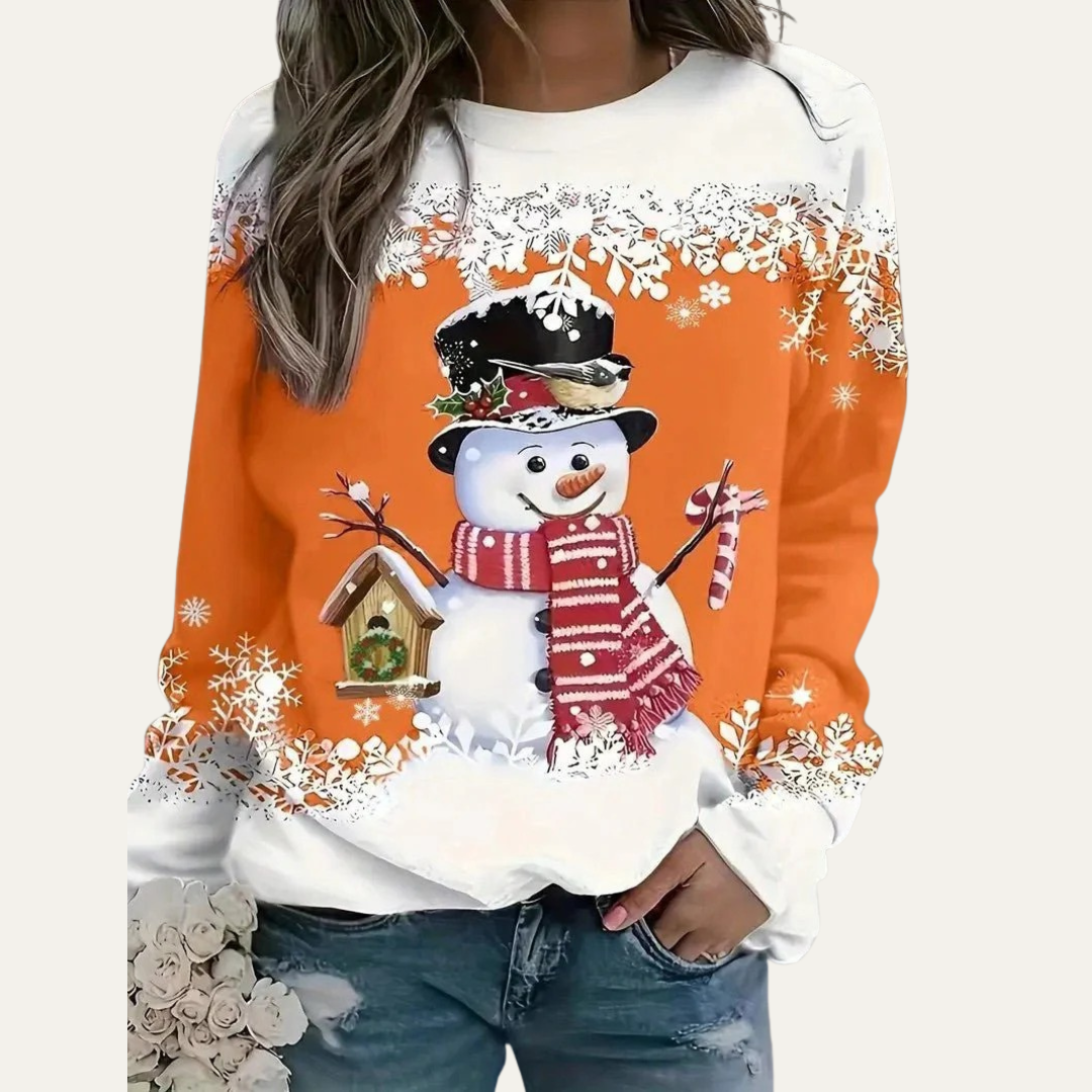 VogeLuxe | Women’s Festive Snowman Crewneck Sweatshirt 7