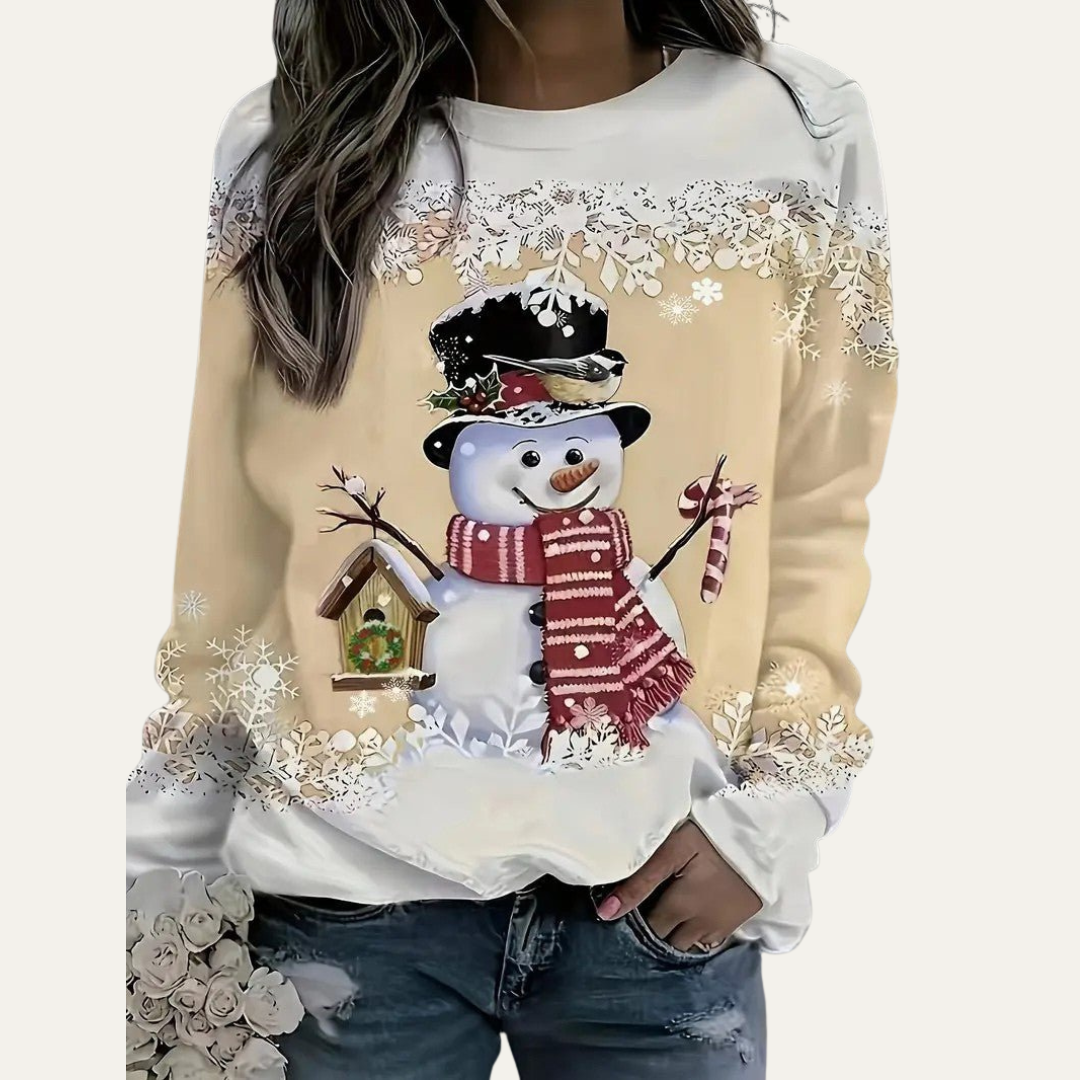 VogeLuxe | Women’s Festive Snowman Crewneck Sweatshirt 8