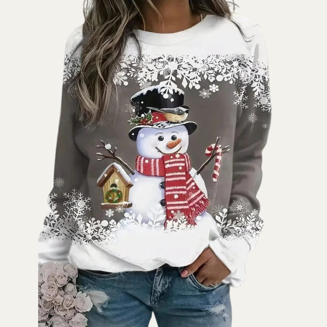 VogeLuxe | Women’s Festive Snowman Crewneck Sweatshirt 9