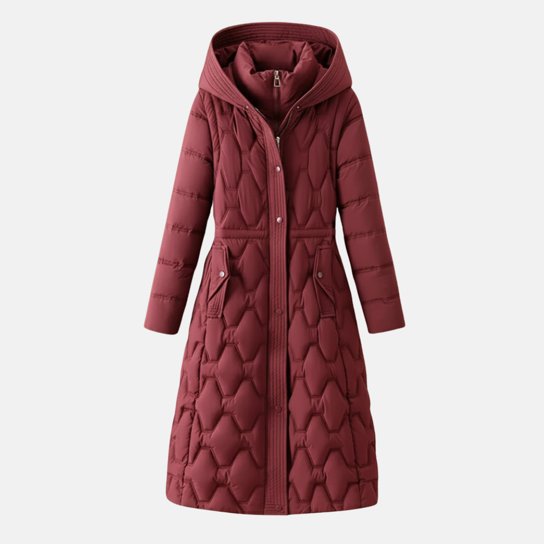VogeLuxe | Women’s Fitted Diamond-Quilted Puffer Coat 1