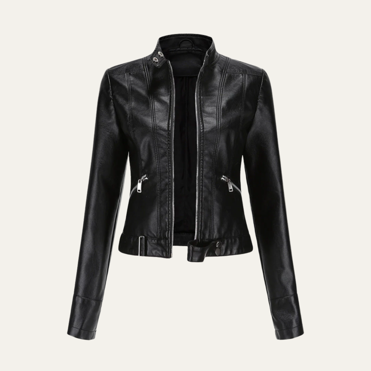 VogeLuxe | Women’s Fitted Faux Leather Jacket 0