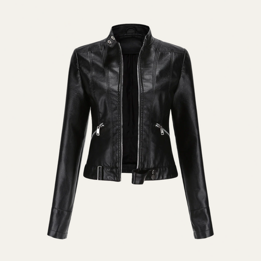 VogeLuxe | Women’s Fitted Faux Leather Jacket 0