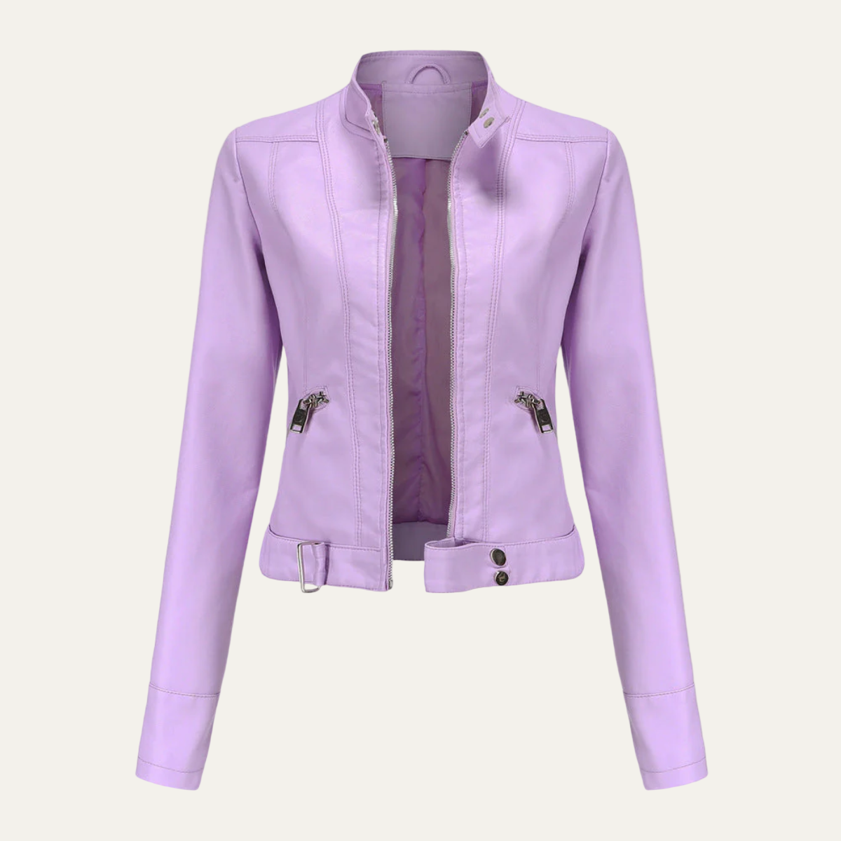 VogeLuxe | Women’s Fitted Faux Leather Jacket 3