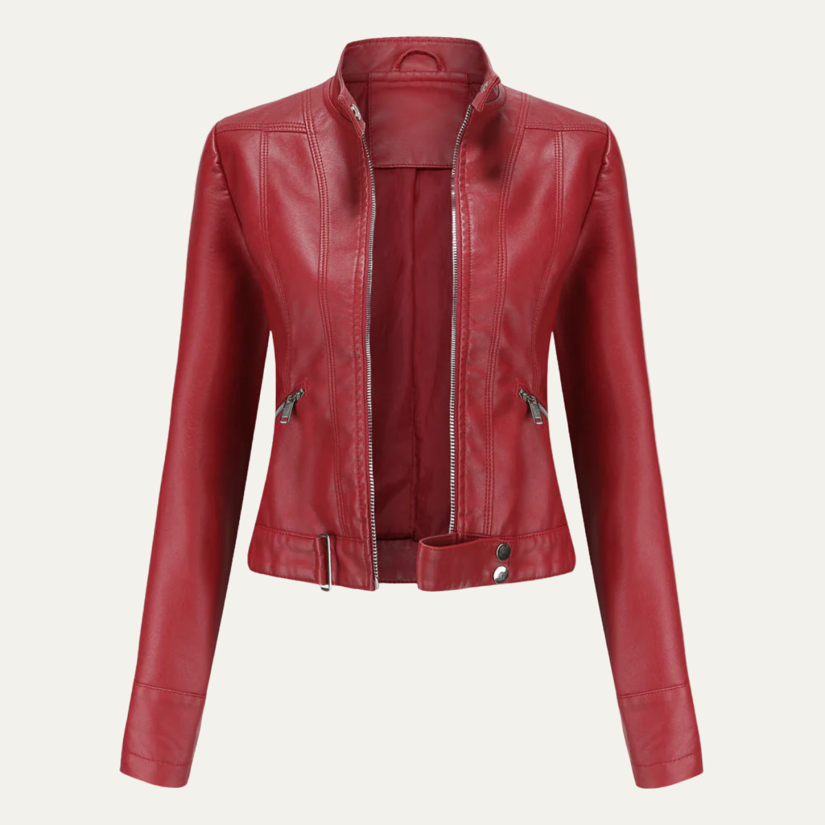 VogeLuxe | Women’s Fitted Faux Leather Jacket 4