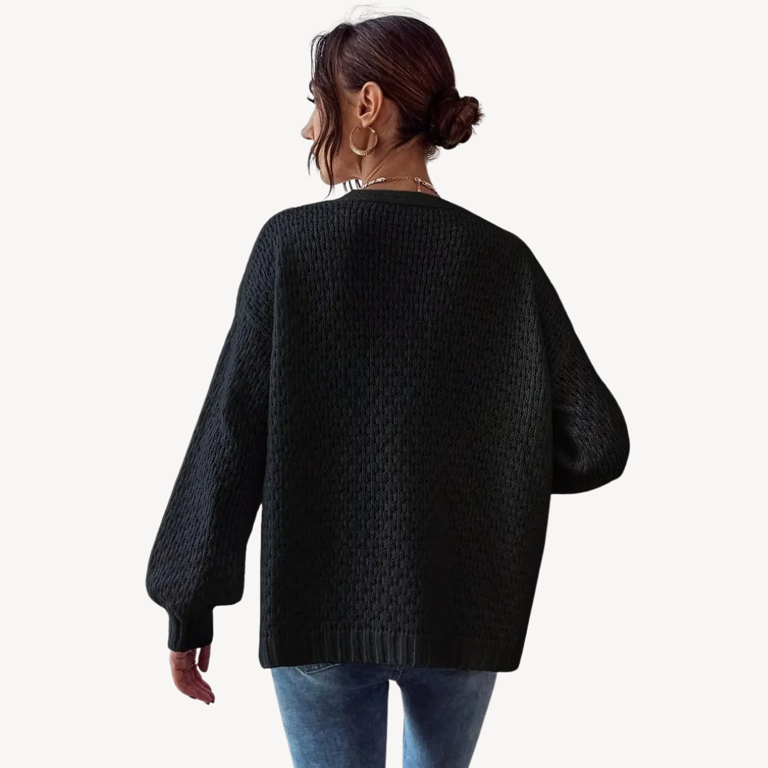 VogeLuxe | Women’s Floral Knit Button Cardigan 2