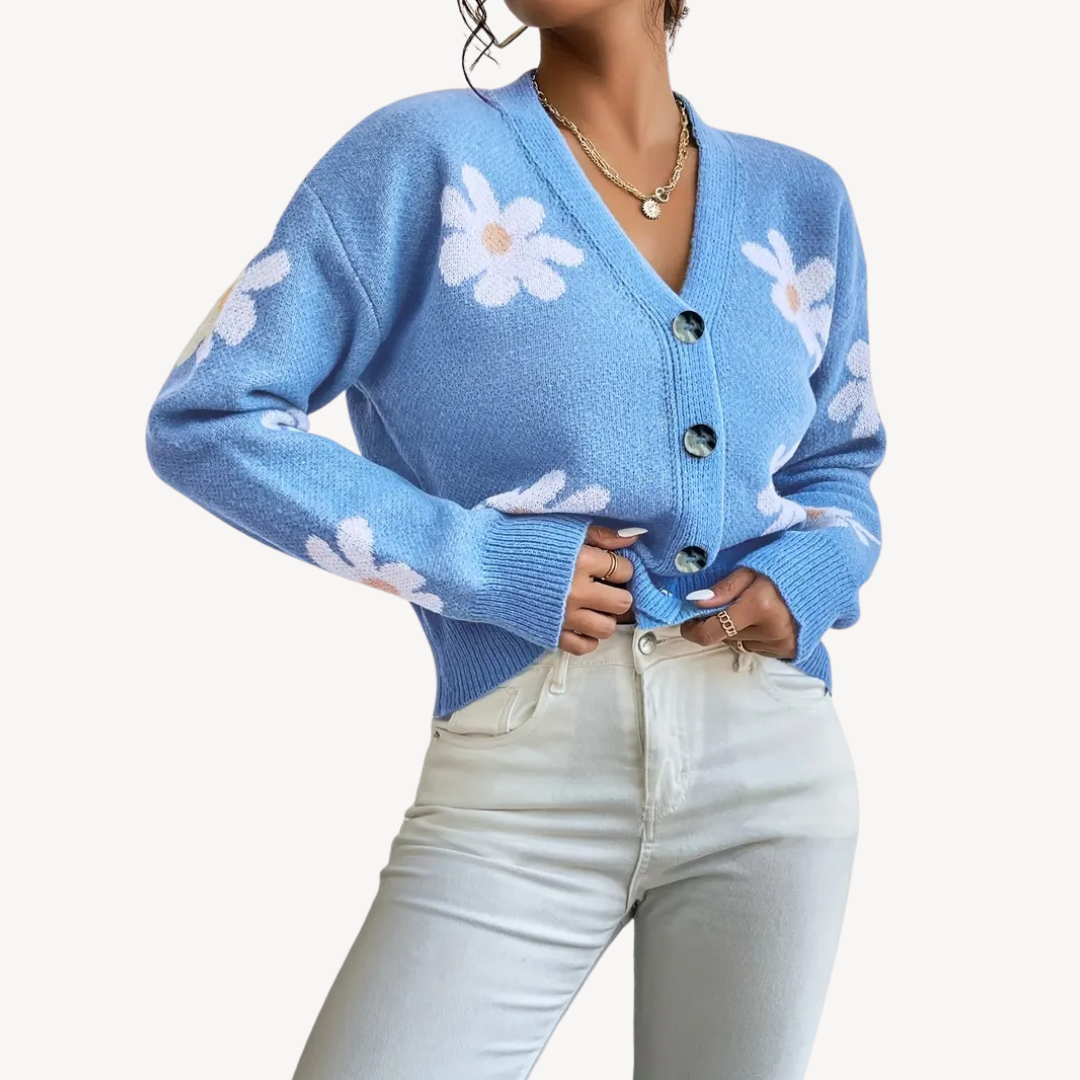 VogeLuxe | Women’s Floral Knit Cardigan 0
