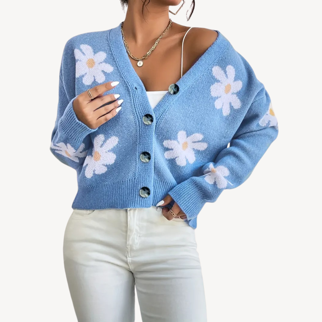 VogeLuxe | Women’s Floral Knit Cardigan 1