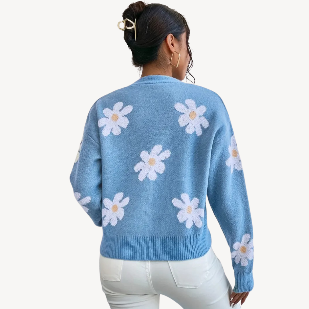 VogeLuxe | Women’s Floral Knit Cardigan 2
