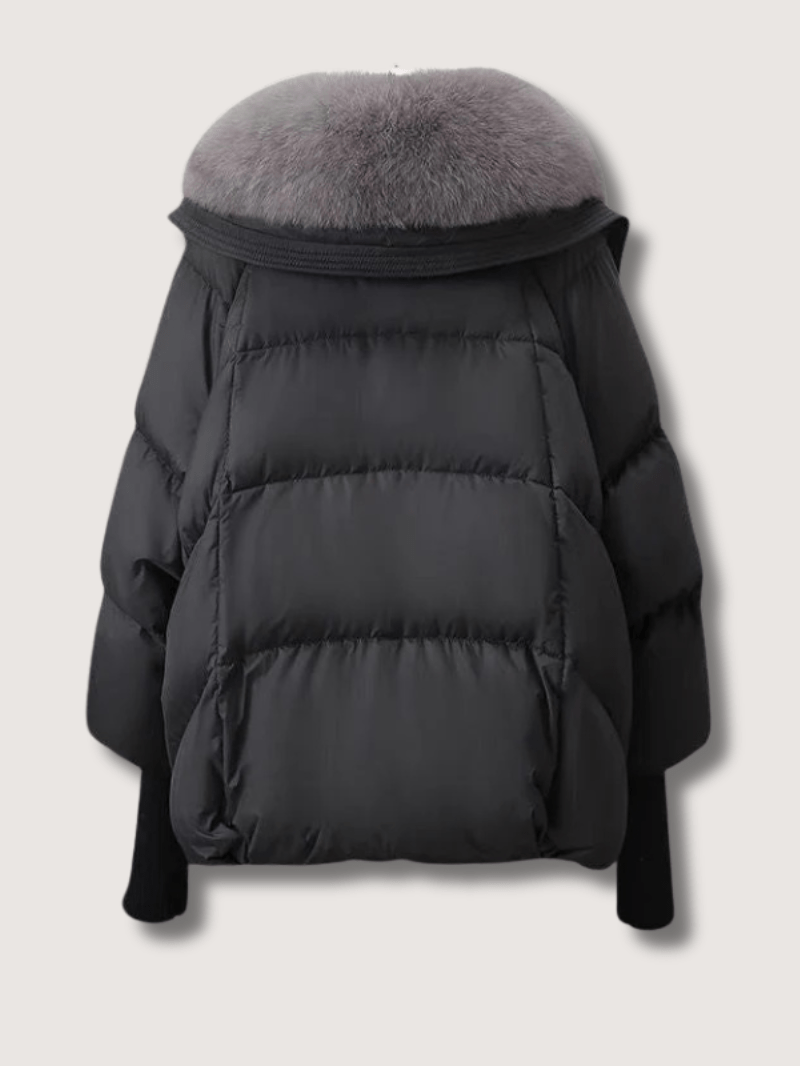 VogeLuxe | Women’s Fur Collar Cropped Puffer Jacket 2