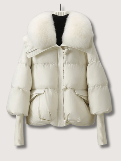 VogeLuxe | Women’s Fur Collar Cropped Puffer Jacket 3