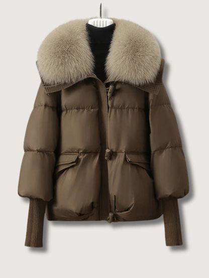 VogeLuxe | Women’s Fur Collar Cropped Puffer Jacket 4