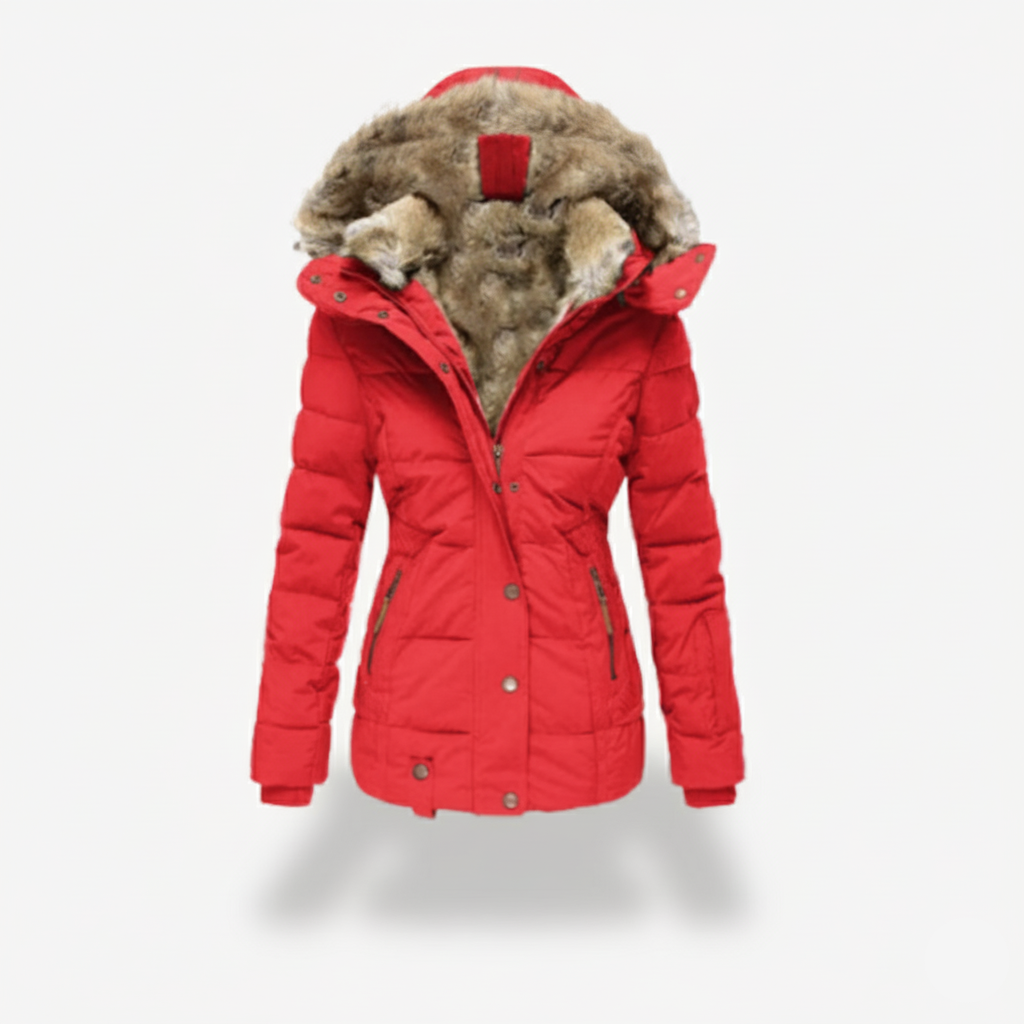 VogeLuxe | Women’s Fur Collar Hooded Winter Coat 1