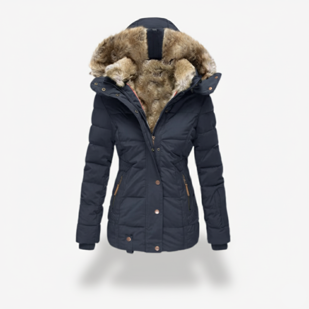 VogeLuxe | Women’s Fur Collar Hooded Winter Coat 3