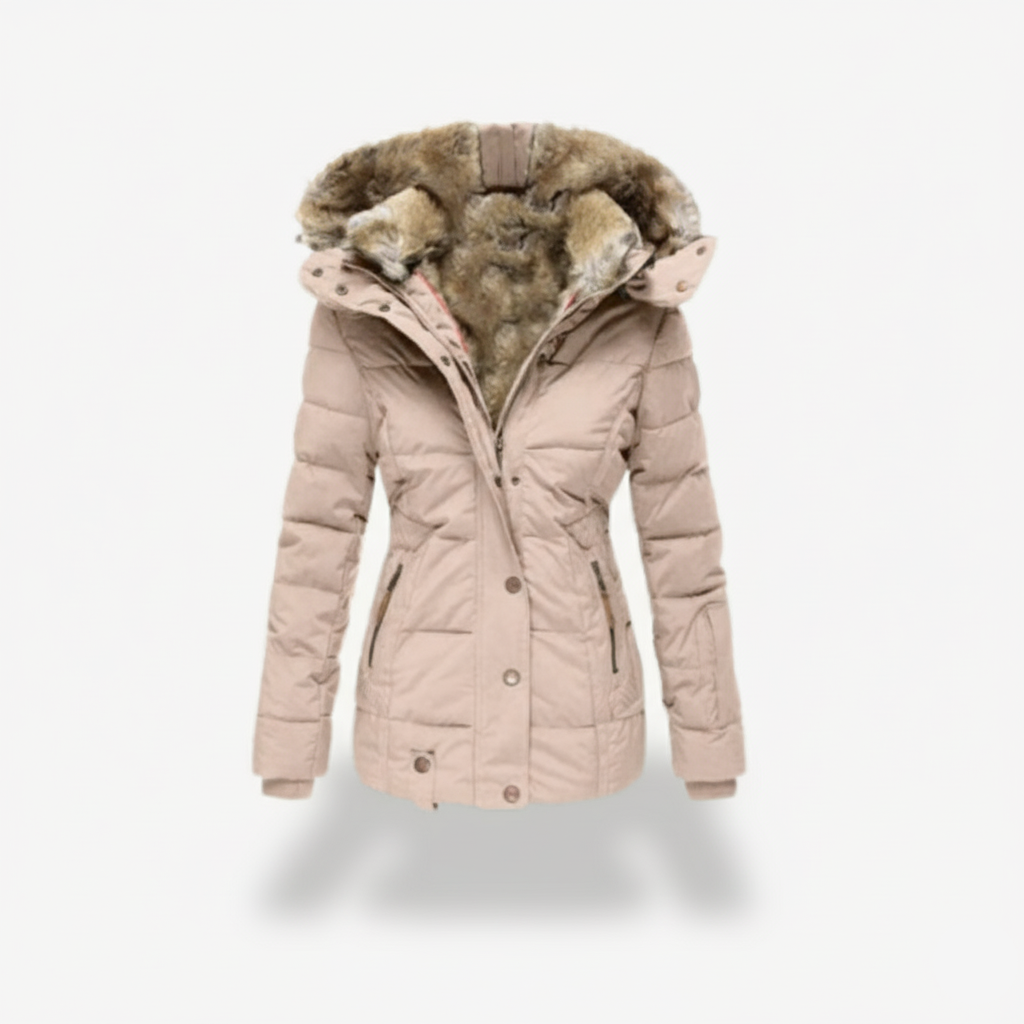 VogeLuxe | Women’s Fur Collar Hooded Winter Coat 4