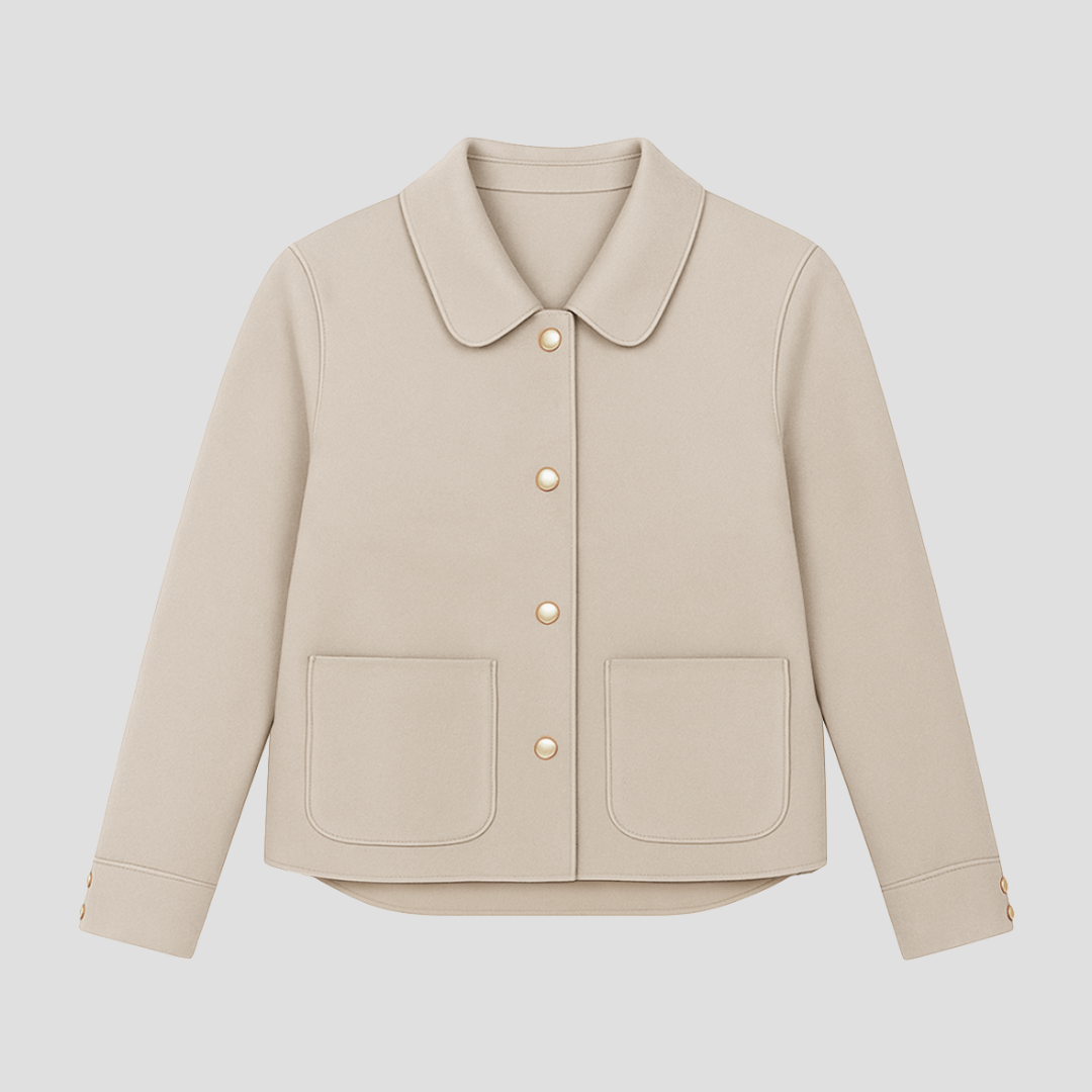 VogeLuxe | Women’s Gold-Button Cropped Blazer Jacket 1