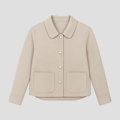 VogeLuxe | Women’s Gold-Button Cropped Blazer Jacket 1