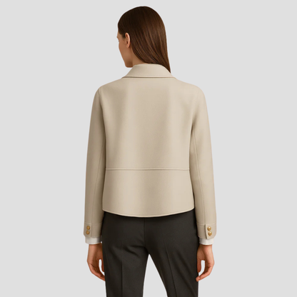 VogeLuxe | Women’s Gold-Button Cropped Blazer Jacket 3