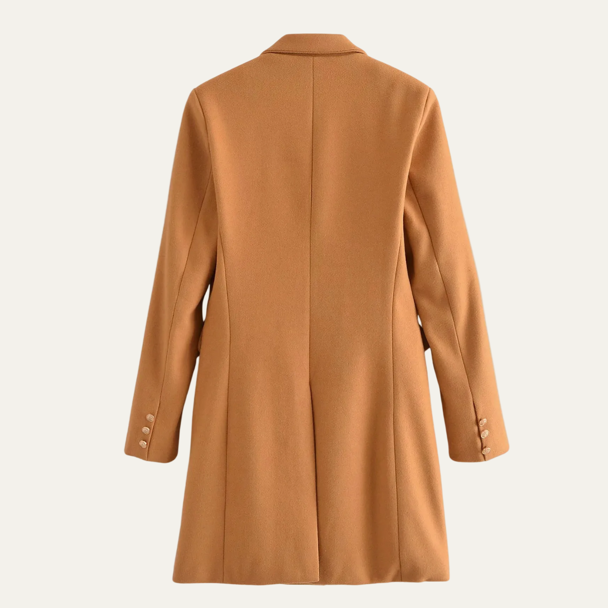 VogeLuxe | Women’s Gold-Button Double-Breasted Coat 2