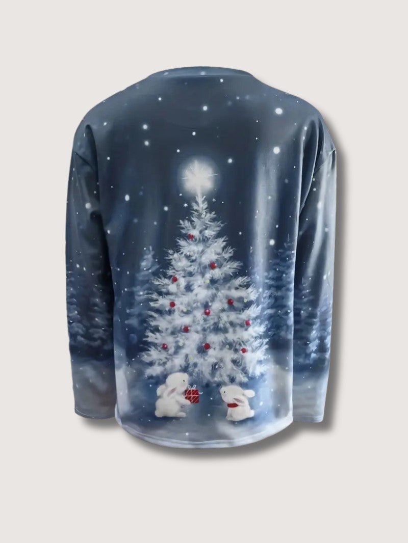 VogeLuxe | Women’s Golden Christmas Tree Raglan Sweatshirt 1