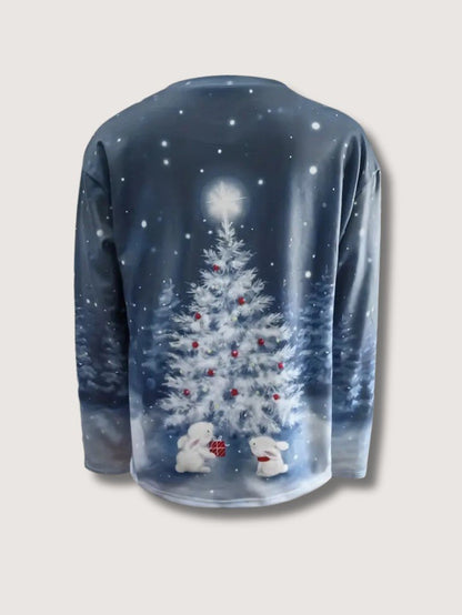 VogeLuxe | Women’s Golden Christmas Tree Raglan Sweatshirt 1