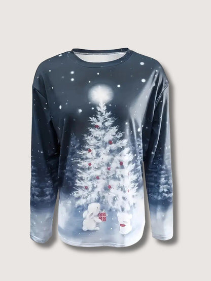 VogeLuxe | Women’s Golden Christmas Tree Raglan Sweatshirt 2