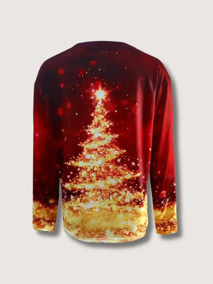 VogeLuxe | Women’s Golden Christmas Tree Raglan Sweatshirt 3