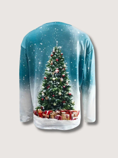 VogeLuxe | Women’s Golden Christmas Tree Raglan Sweatshirt 5