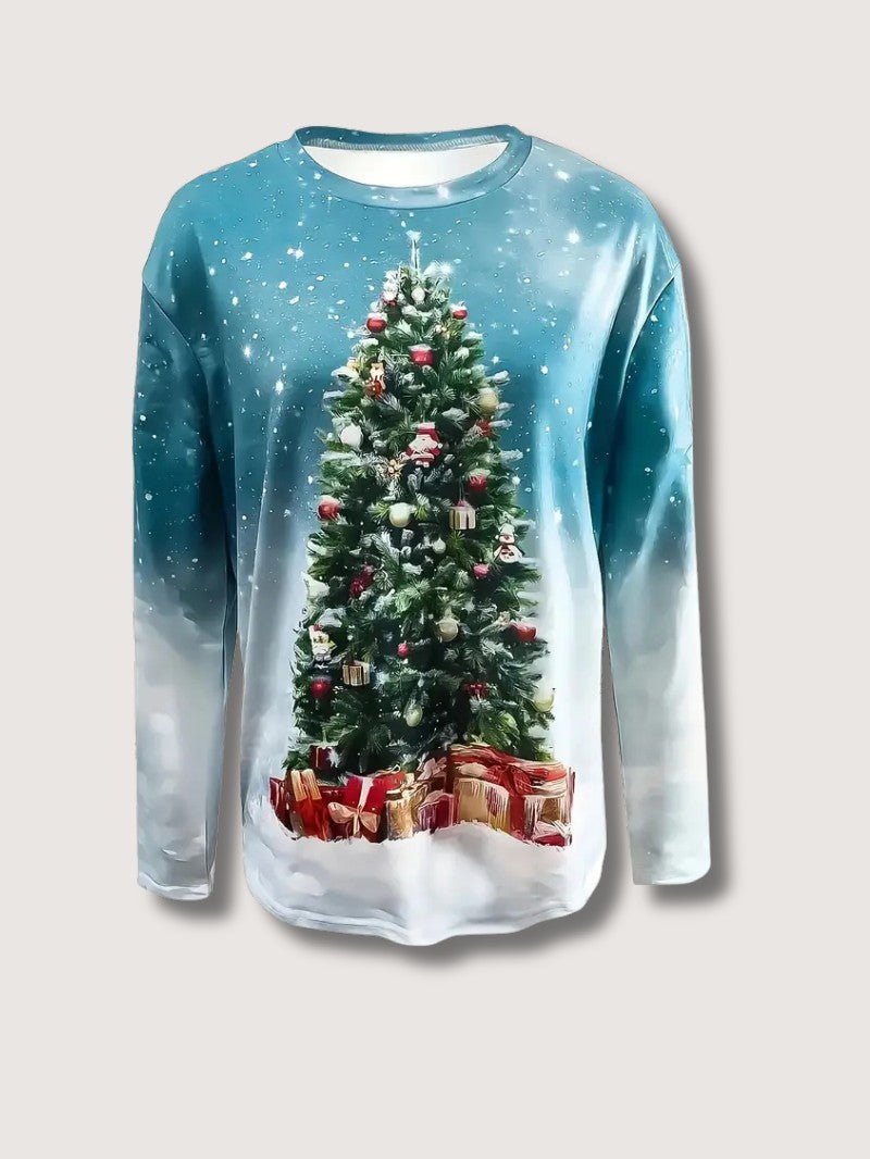 VogeLuxe | Women’s Golden Christmas Tree Raglan Sweatshirt 6