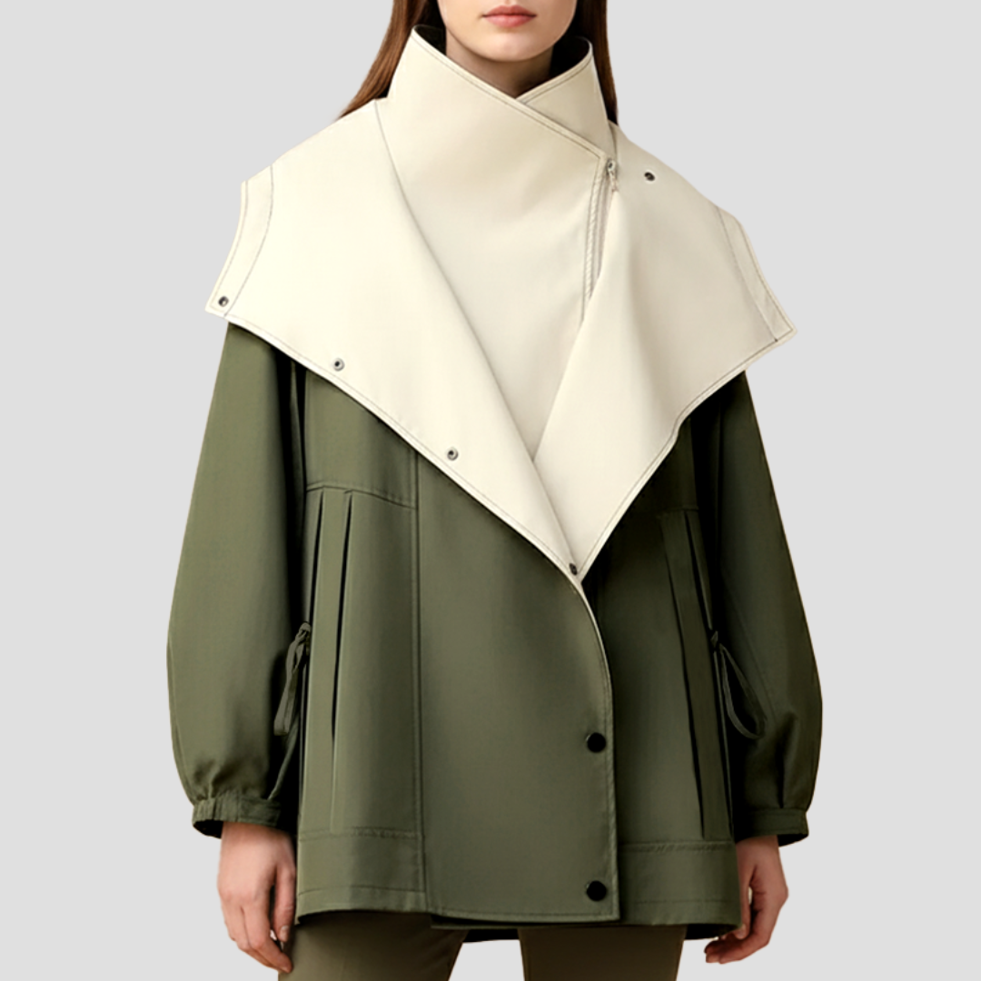 VogeLuxe | Women’s High-Collar Cape Lapel Short Coat 0