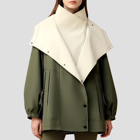 VogeLuxe | Women’s High-Collar Cape Lapel Short Coat 0
