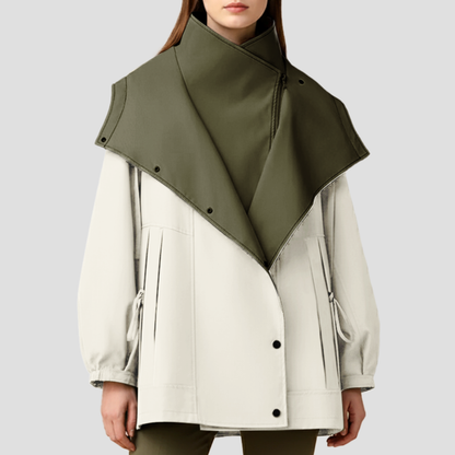 VogeLuxe | Women’s High-Collar Cape Lapel Short Coat 4