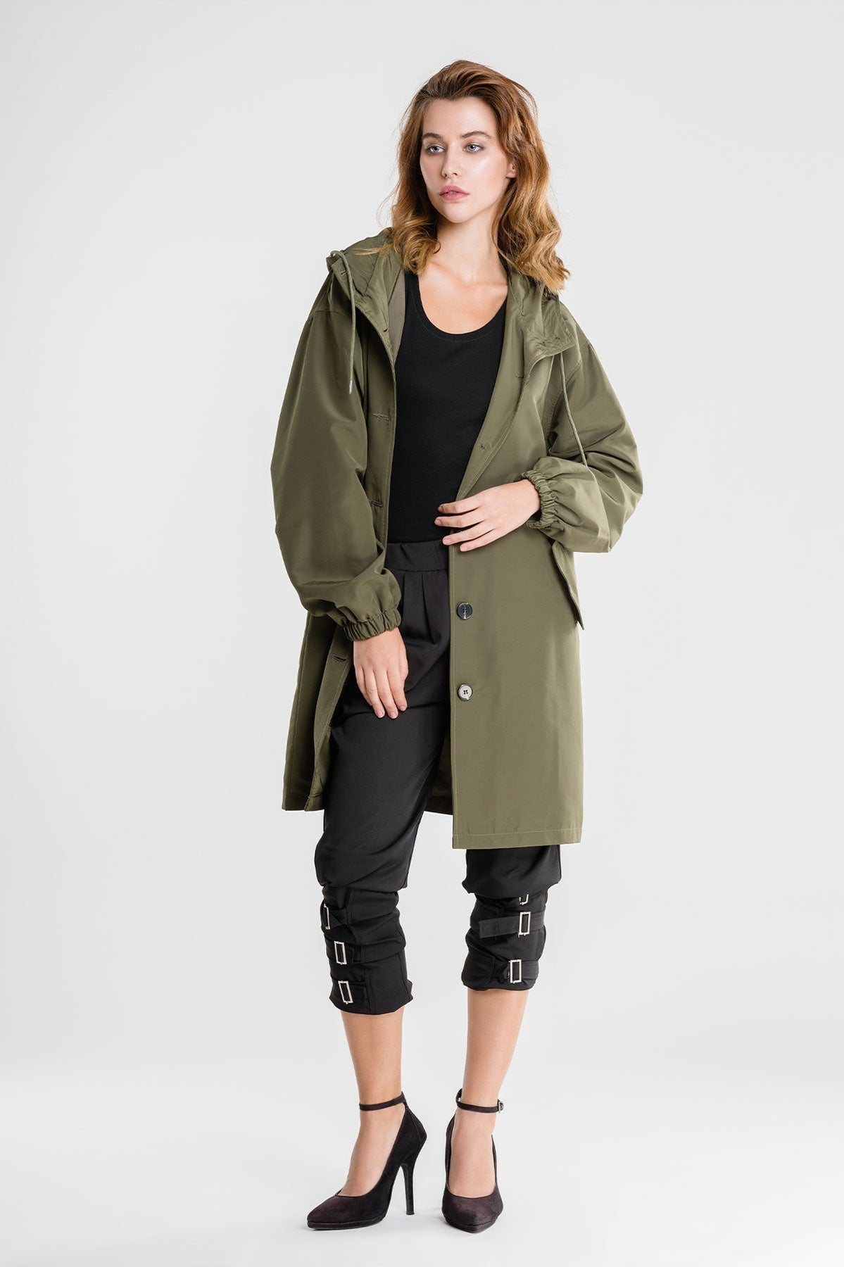 VogeLuxe | Women’s Hooded A-Line Raincoat 12