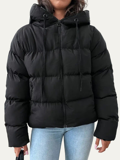 VogeLuxe | Women’s Hooded Cropped Puffer Jacket 0