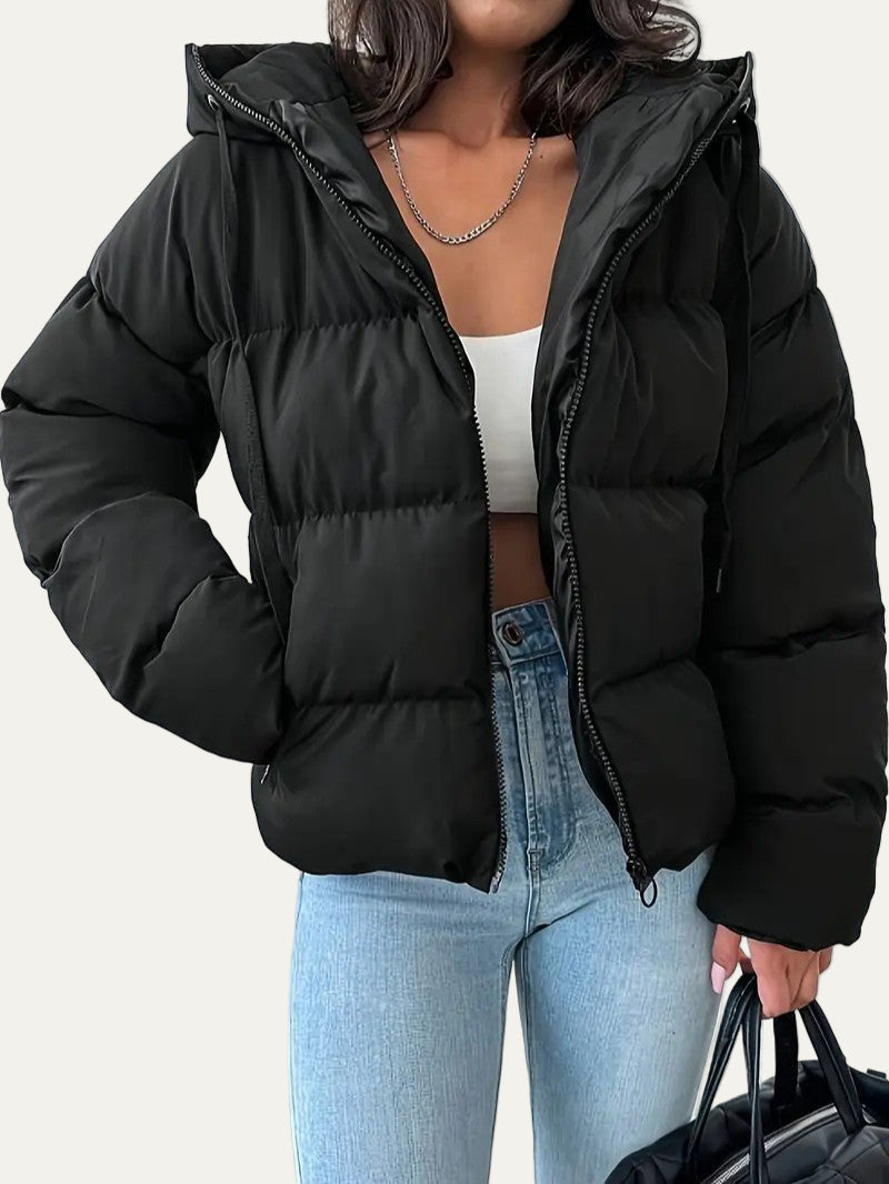 VogeLuxe | Women’s Hooded Cropped Puffer Jacket 1