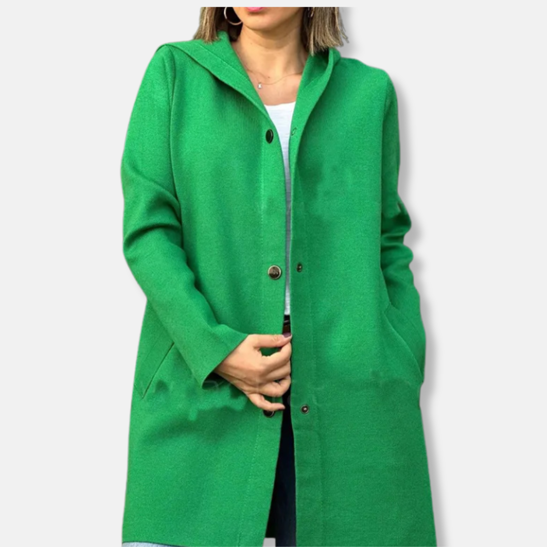 VogeLuxe | Women’s Hooded Long A-Line Coat 1