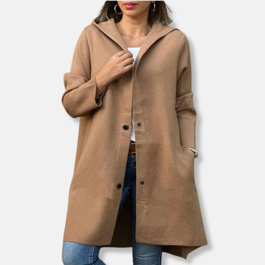VogeLuxe | Women’s Hooded Long A-Line Coat 2